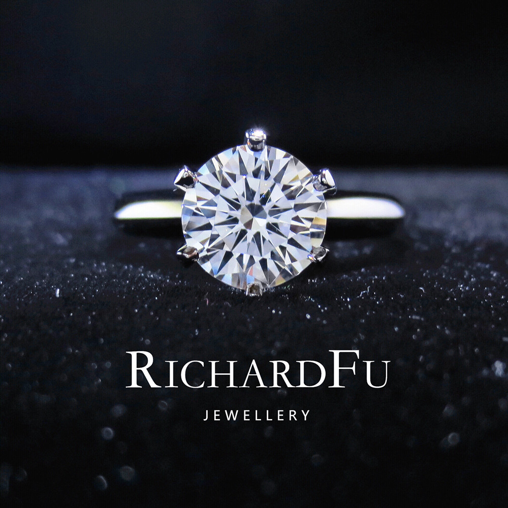 richardfu钻石 1.01克拉d色vvs1净度3ex切工setting六爪