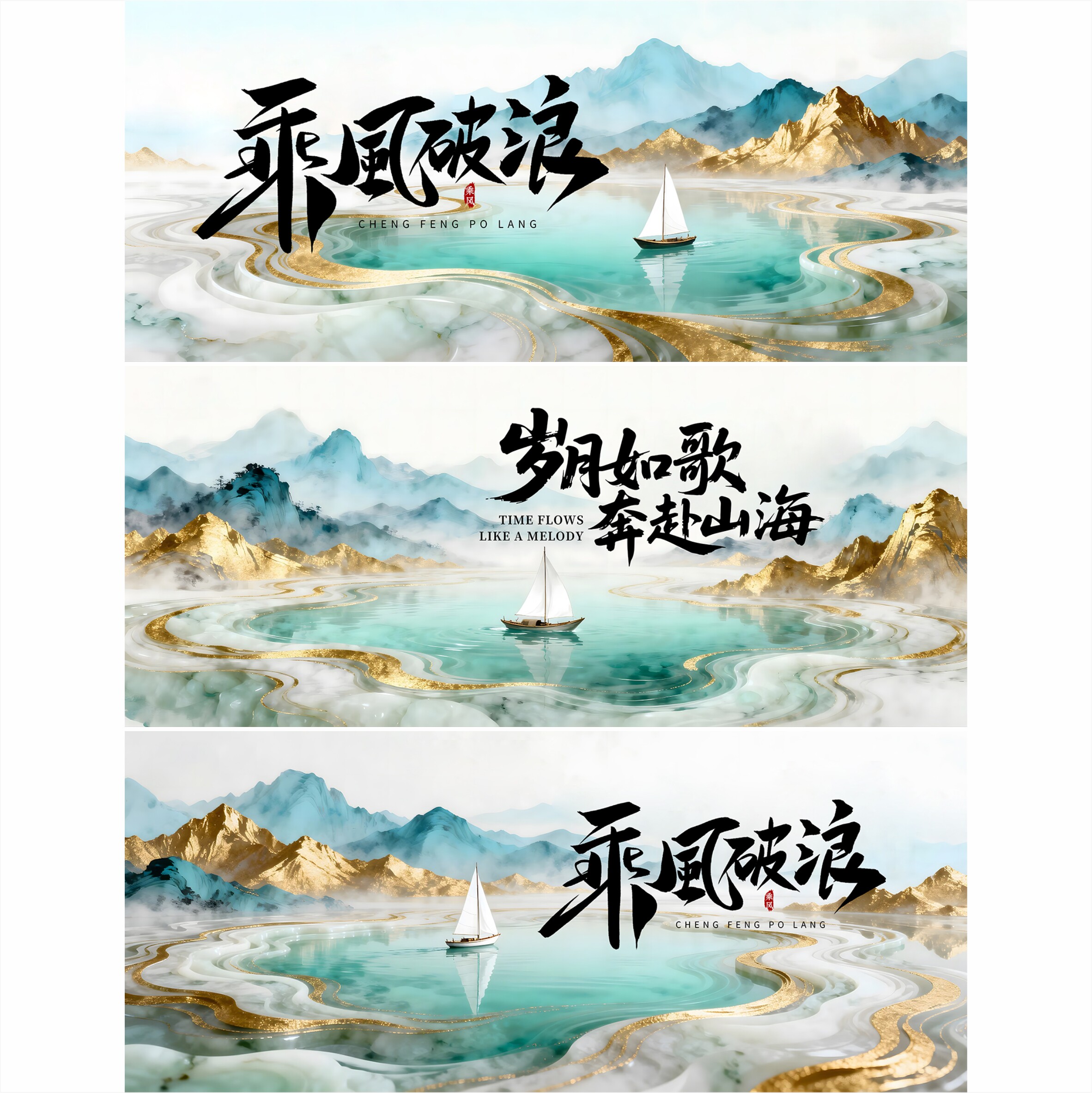 3套背景 主视觉 活动背景 封设计素材/源文件
