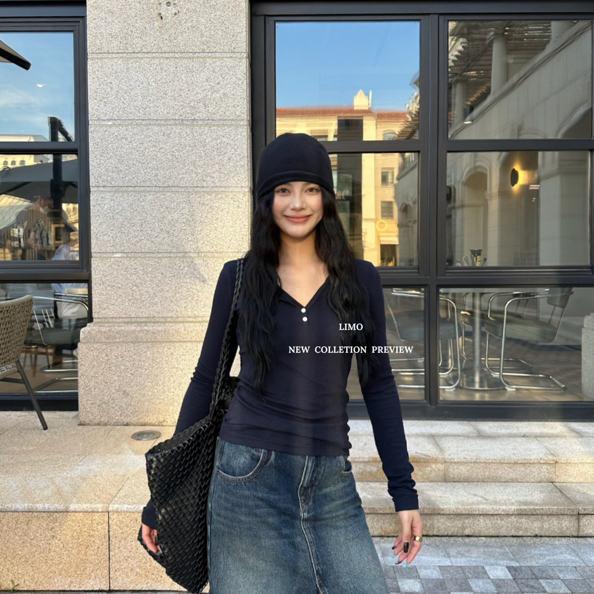 LIMO-秋上新爆款plus版兰精天丝莫代尔高弹v领长袖T恤小衫5816