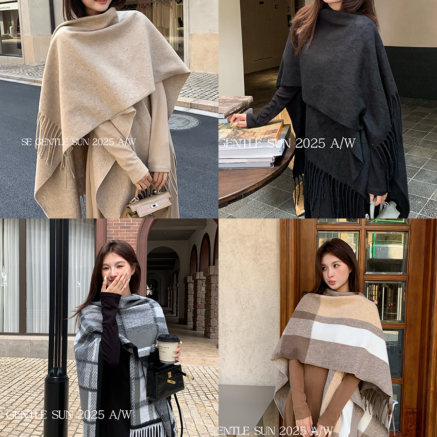 SE白标-爆款多色绵羊毛25秋冬新款超软糯保暖亲肤披风披肩25526