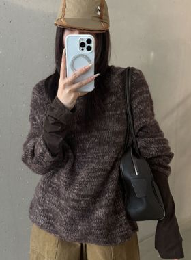 CLEAN SPACE-V领卷边毛衣冬上新打底衫百搭亲肤羊毛毛衣57827