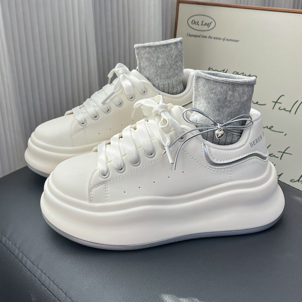 增高6cm松糕厚底小白鞋女2025新款小个子运动休闲百搭松糕板鞋子,女鞋,休闲板鞋,淘宝优惠券,粉丝福利购,淘宝优惠卷