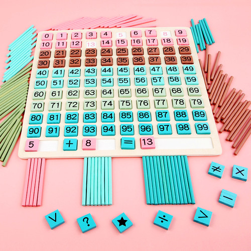 蒙氏1-100认知积木玩具百数板