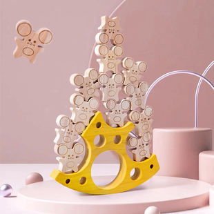 摇摆叠叠高积木3-4岁6亲子互动精细动作训练平衡叠叠乐堆高高玩具