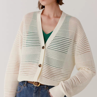 工厂原单处理 小禾超高支细棉亲肤清新镂空透气春夏开衫+套头衫