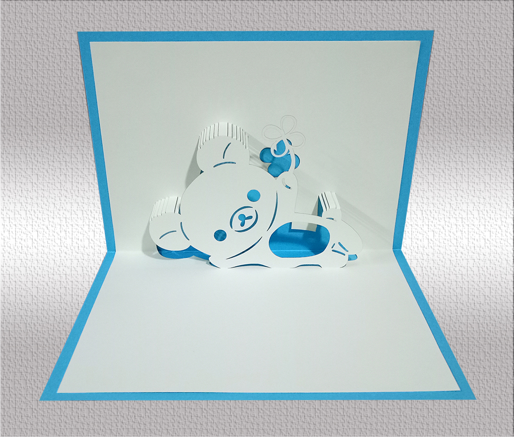 轻松熊立体贺卡可爱送小朋友送闺蜜生日卡片节日通用卡L54