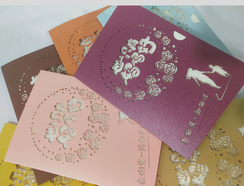 珠光纸雕刻镂空卡片母亲节节日通用祝福贺卡含信封送妈妈贺卡