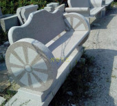 花岗岩庭院石沙发石椅公园石凳小区过道摆设景观个性 车轮形靠背椅