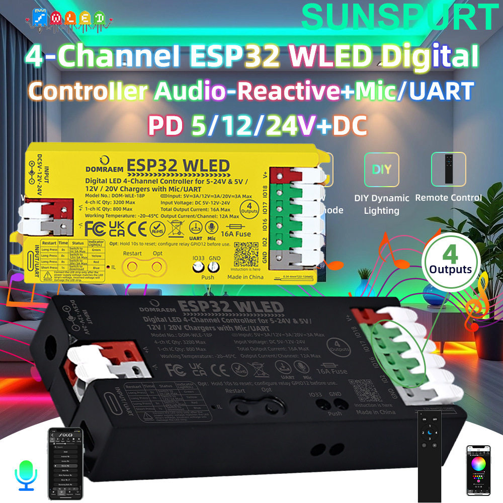 ESP32WLED幻彩灯带RGBW控制器带