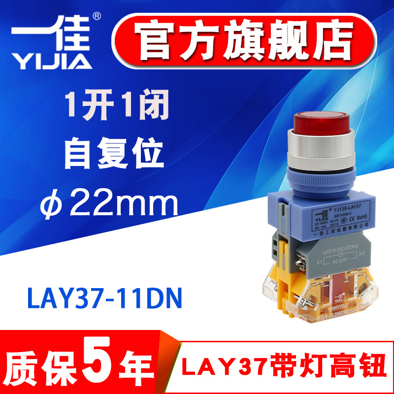 凸头带LED灯按钮LAY37-11DGN