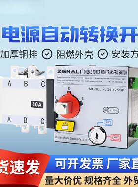 外贸出口PC级双电源自动转换开关ATS AC110V 240V美规3P 100A