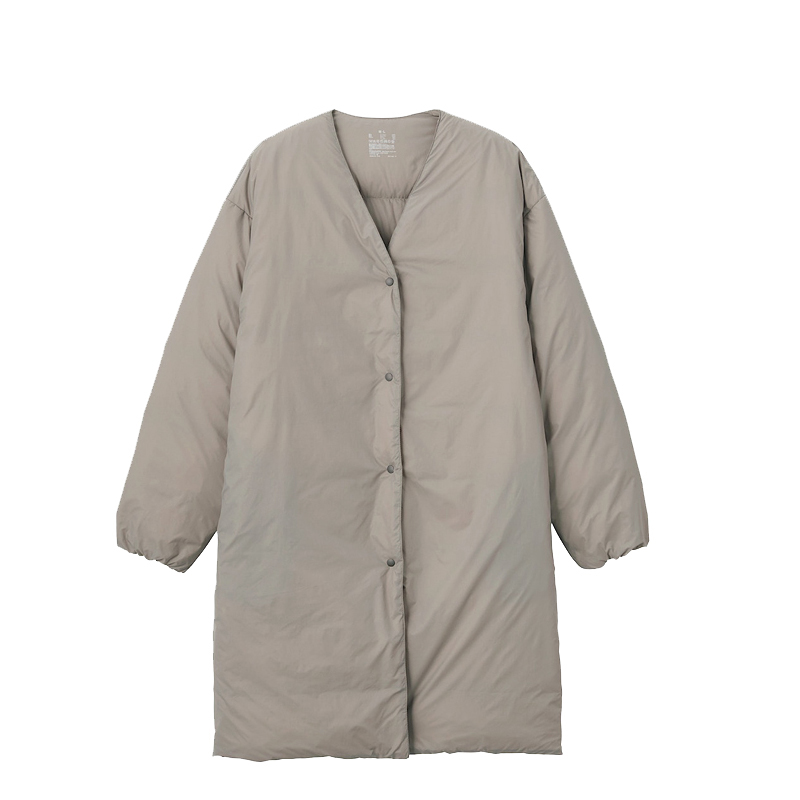 羽绒服大衣女风衣日系可收纳宽松轻量薄款上衣保暖服白鸭绒长外套 - 封面