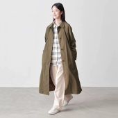 日系风衣女长外套宽松不易沾水防紫外线立领大衣防雨单层薄款 外套