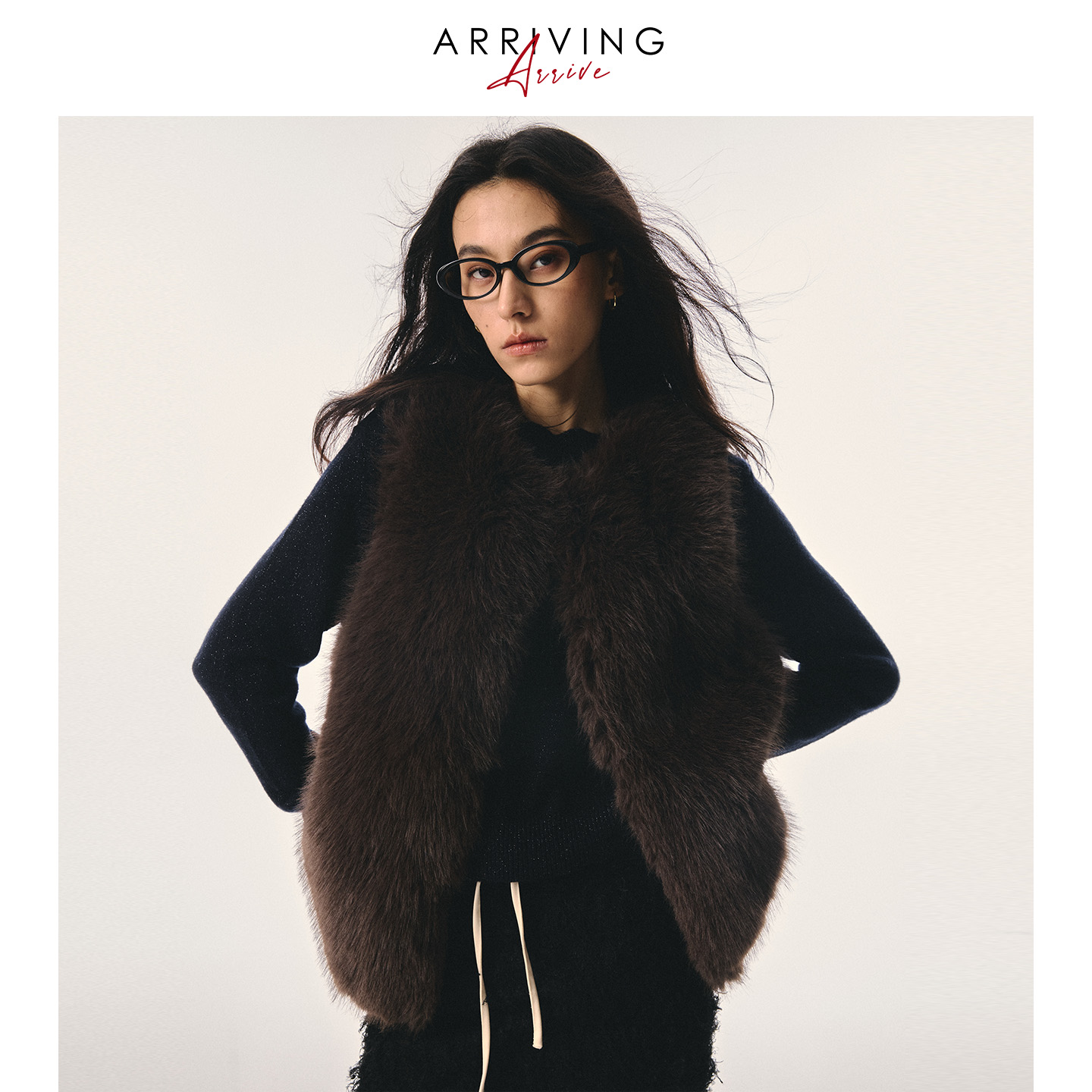 Arriving Arrive 柔光入冬 环保狐狸毛皮草高级感皮毛马甲上衣