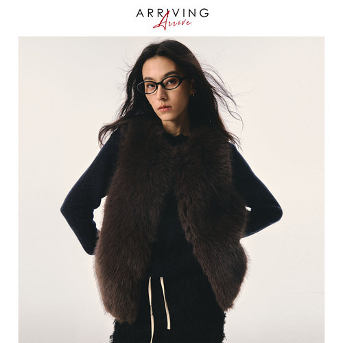 Arriving Arrive 柔光入冬 环保狐狸毛皮草高级感皮毛马甲上衣