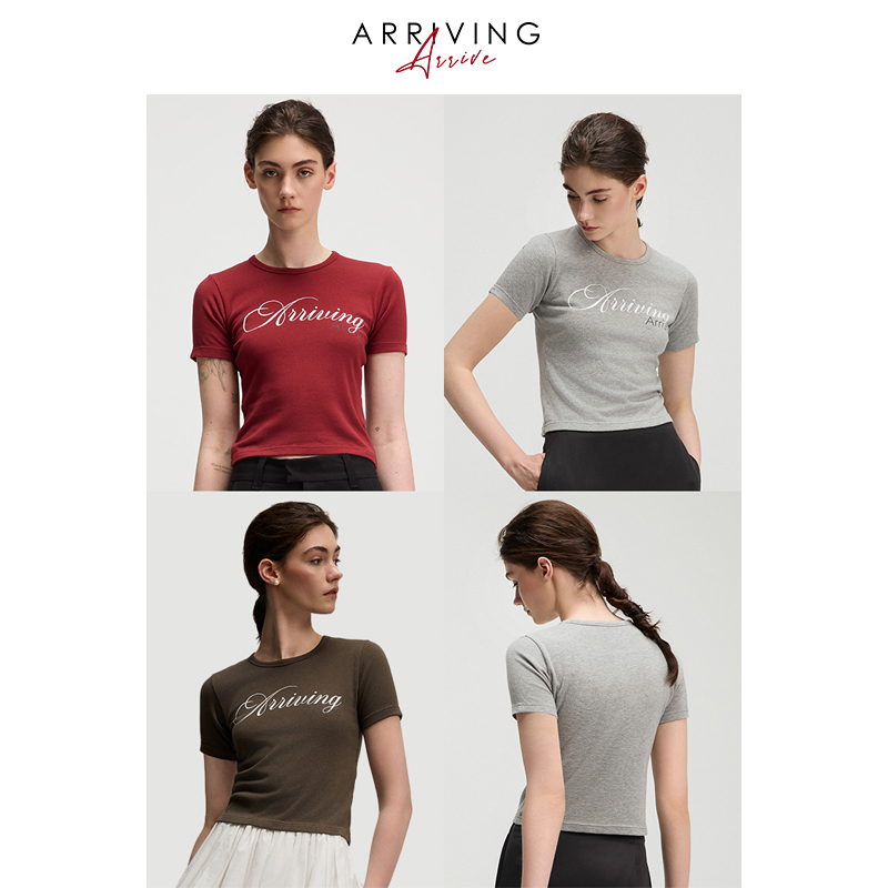 ARRIVINGlogo印花修身T恤