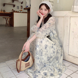 【新款】超仙水墨晕染木耳边连衣裙293-1109-P125控178，女装连衣裙，浙宝293