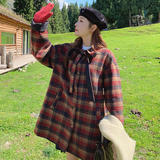 【冬款现货】数据好红咖格纹蝴蝶结毛呢外套293-202-P180控278，女装毛呢外套，浙宝293
