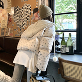 韩版时髦短款碎花羽绒服女2025年冬季新款显瘦保暖联奥白鸭绒外套，女装羽绒服，浙宝293