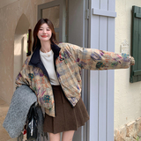 【新款】高充绒量复古涂鸦短款羽绒服293-220Y-P235控348，女装羽绒服，浙宝293