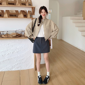 韩版设计感短款立领夹克外套女2025年春秋季新款休闲显瘦减龄上衣图片