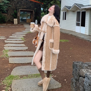 【新款现货】数据好皮毛一体长款毛毛外套293-2815-P225控328