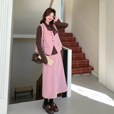 【新款现货】数据好针织t+马甲半身裙三件套293-270-P190控308，女装套装/套裙，浙宝293