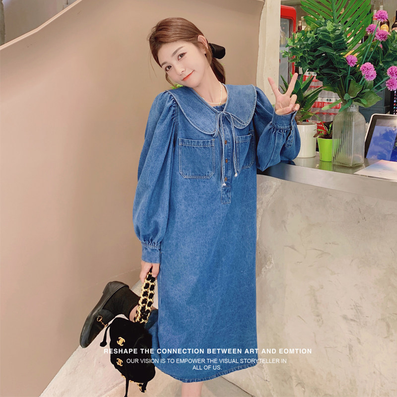 【新款】22秋甜美复古牛仔连衣裙205A-8810-P130控188,女装连衣裙,浙宝293