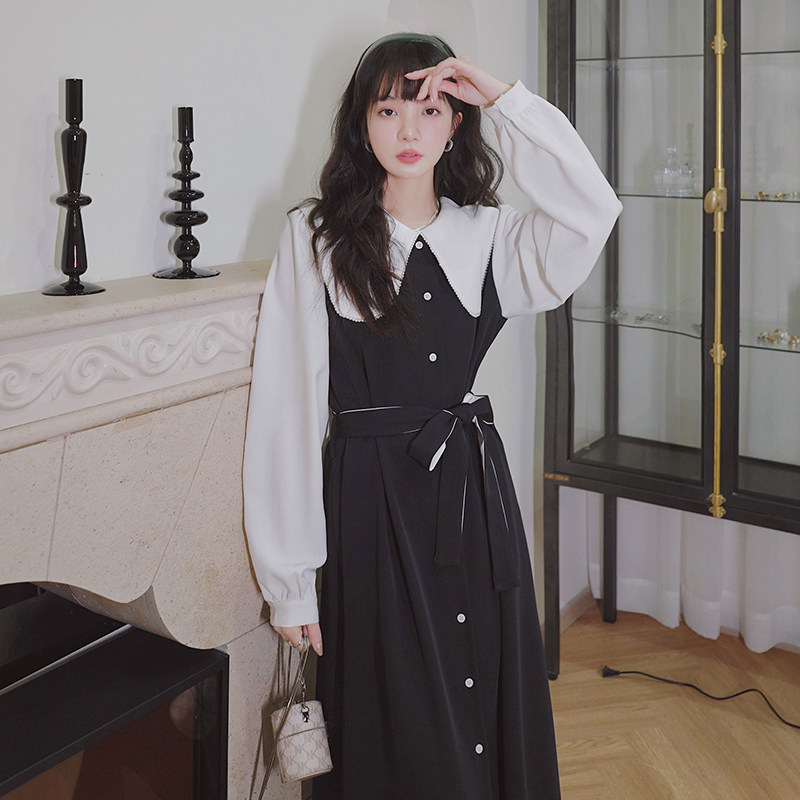 【现货主推】22秋新款复古拼色连衣裙205A-C093-P120控188，女装连衣裙，浙宝293