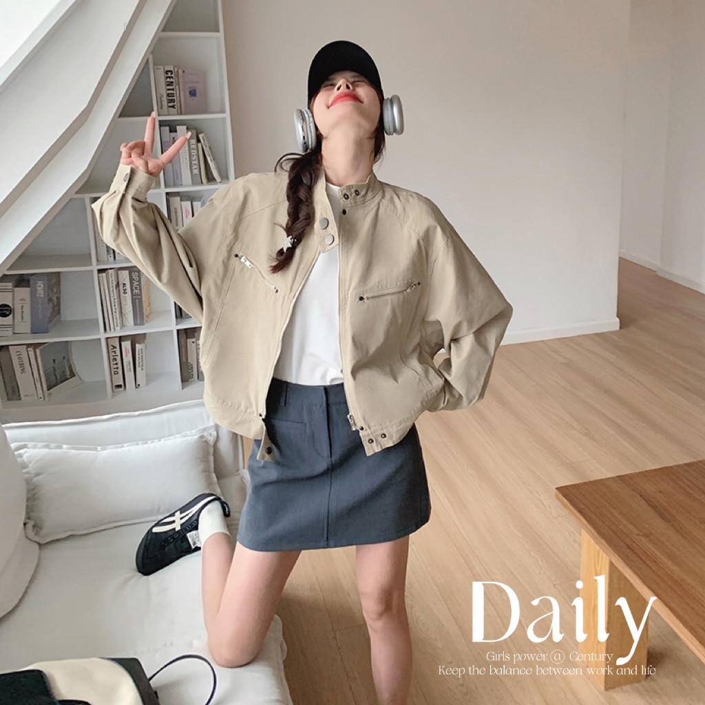 韩版设计感短款立领夹克外套女2025年春秋季新款休闲显瘦减龄上衣，女装短外套，浙宝293