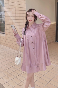 【新款】主推秋款！甜美粉色衬衣裙 205A-8818-P110控168图片