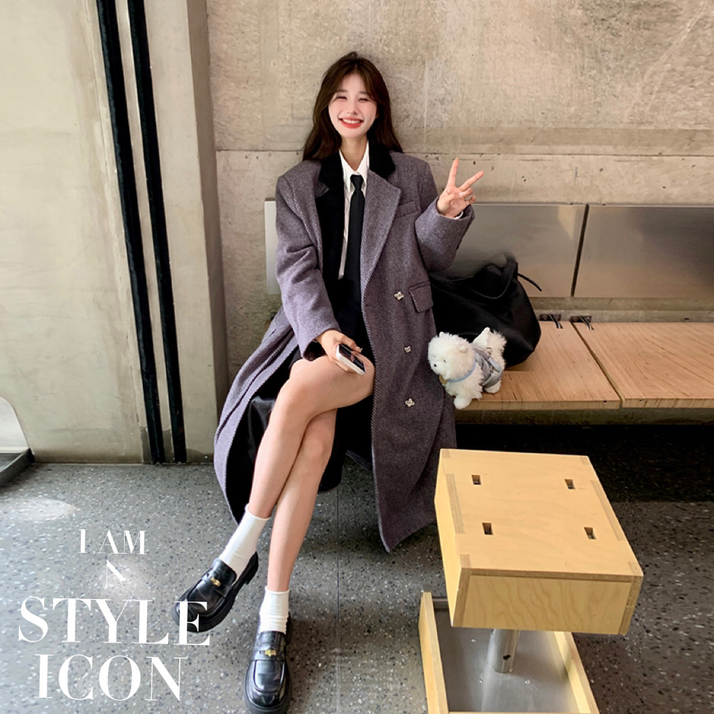 【档口现货】数据好韩系高级感毛呢大衣外套293-0121-P190控278,女装毛呢外套,浙宝293