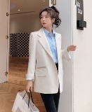 【10号出货】22春新款百搭气质米白色西装205A-C092-P120控178，女装西装，浙宝293