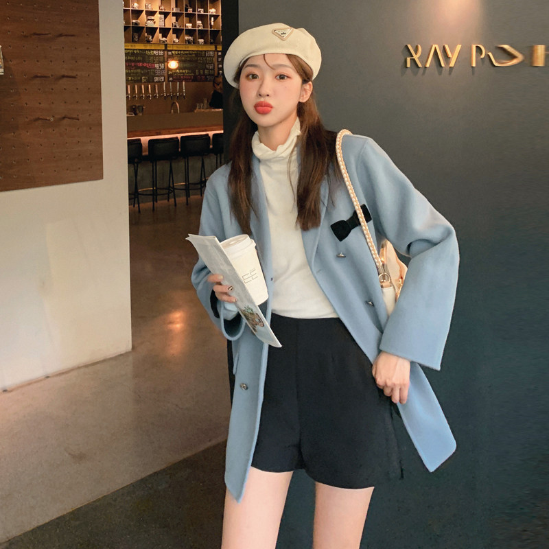 【现货主推】数据好！蝴蝶结毛呢外套205A-K628-P150控228,女装毛呢外套,浙宝293