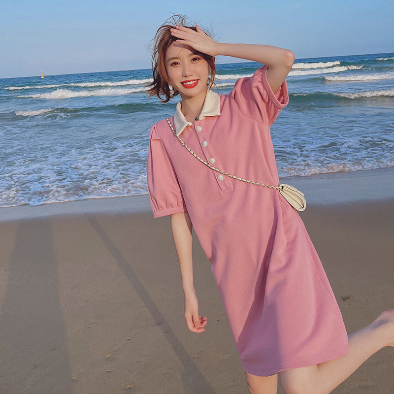 【档口现货】主推款夏日清新泡泡袖POLO裙205A-1128-P85控138,女装连衣裙,浙宝293