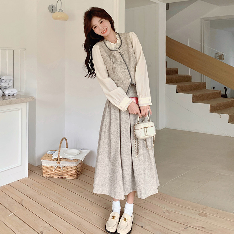 【春款现货】数据好小香风马甲衬衣叠穿三件套293-2511-P185控258，女装套装/套裙，浙宝293