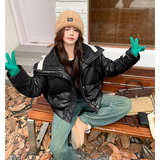 【新款】现货针织领蛋白皮短款羽绒服293-228Y-P235控348，女装羽绒服，浙宝293