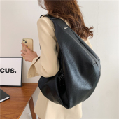 韩系ins复古软皮大容量饺子包高级感休闲单肩斜挎托特包男女