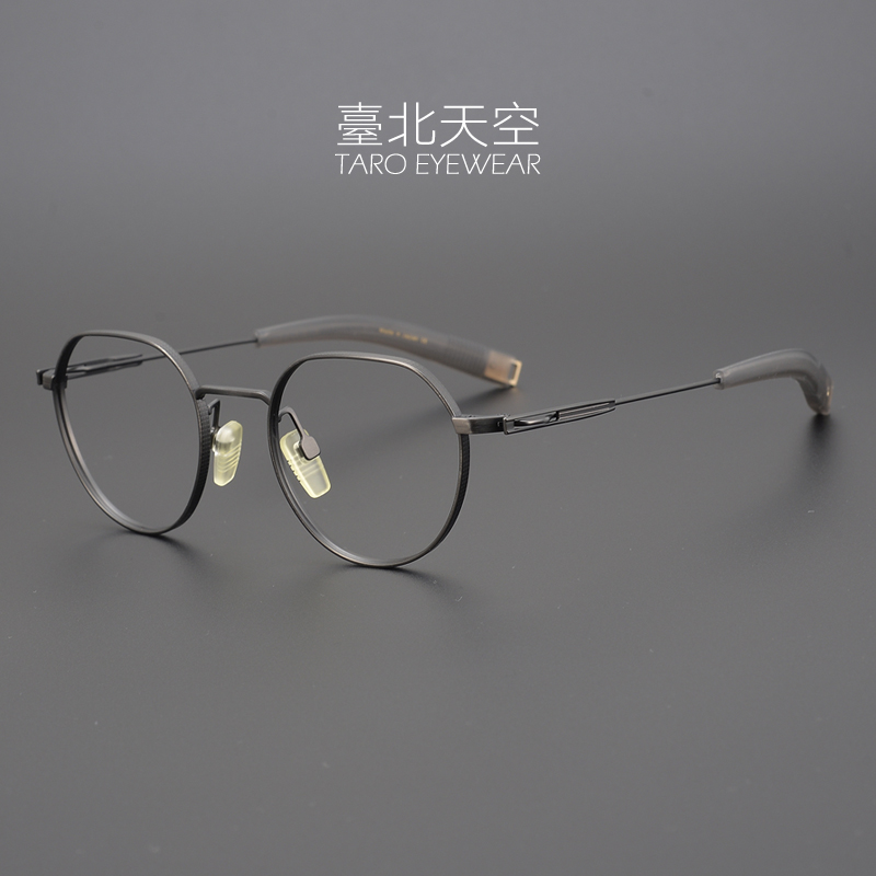 不羁放纵！日风纯钛复古不规则宽边框高度数男潮大脸近视眼镜框架