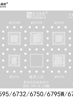 阿毛易修MTK CPU钢网MT6595/MT6732/MT6750/MT6795W/6797W植锡网