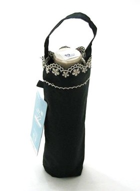 日本精致刺绣超轻遮阳伞防紫外线防晒太阳伞折叠晴雨伞UV99% 黑色