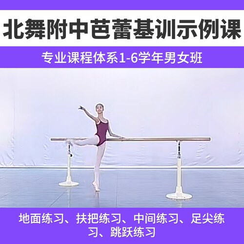 北京舞蹈学院附中芭蕾舞示例课男女班1-6年级中专基训组合视频