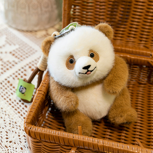 正版大熊猫钥匙扣花花背包挂件七仔挂饰毛绒玩具大熊猫基地纪念品
