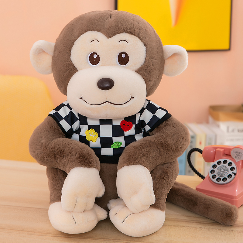 赛特嘟嘟蹲姿小猴子公仔毛绒玩具长尾猴子玩偶布娃娃儿童生日礼物