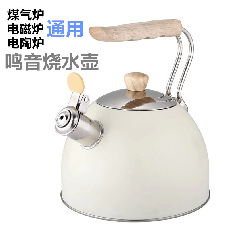 出口不锈钢鸣笛烧水壶家用高颜值鸣音壶燃气炉电磁炉通用烧开水壶