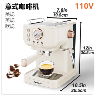咖啡机家用小型半全自动萃取奶泡一体机美式 110V意式 冲泡咖啡壶