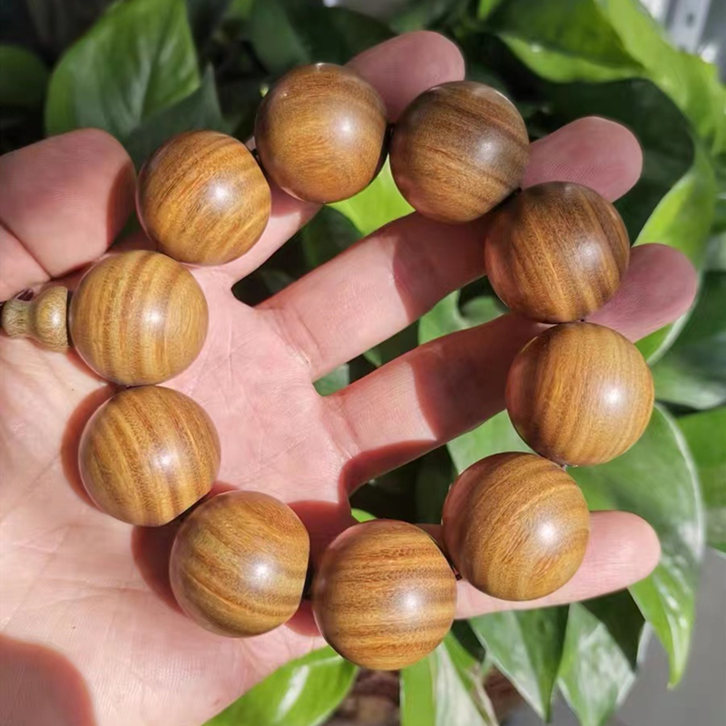 有香味木佛珠绿檀木手工打磨包邮