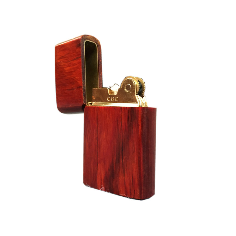 男人小礼物红木打火机首领机芯煤油超薄紫檀木实木外壳父亲爷爷