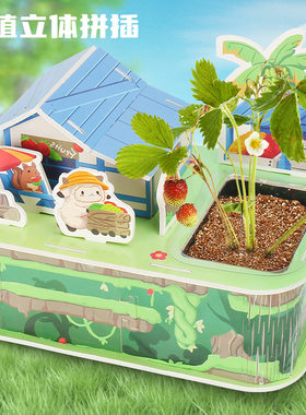 科学实验种植农场儿童拼图3D立体花园菜园果园手工拼装益智玩具