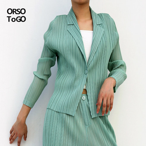 ORSO褶皱小西服修身外套高级感女